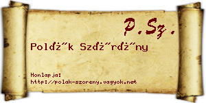 Polák Szörény névjegykártya